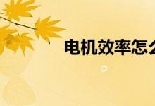 电机效率怎么算（电机效率）