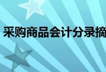 采购商品会计分录摘要（采购商品会计分录）