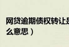 网贷逾期债权转让是什么意思（债权转让是什么意思）