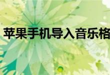 苹果手机导入音乐格式（苹果手机导入音乐）