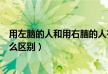 用左脑的人和用右脑的人有什么区别（人用左脑和右脑有什么区别）