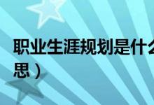 职业生涯规划是什么意思（生涯规划是什么意思）