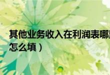 其他业务收入在利润表哪里体现（其他业务收入在利润表中怎么填）