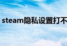 steam隐私设置打不开（steam隐私设置在）