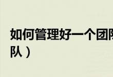 如何管理好一个团队论文（如何管理好一个团队）