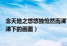 念天地之悠悠独怆然而涕下画面感（念天地之悠悠独怆然而涕下的画面）
