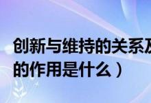 创新与维持的关系及作用（创新与维持对系统的作用是什么）