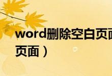 word删除空白页面快捷键（word删除空白页面）