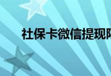 社保卡微信提现限额（微信提现限额）