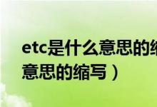 etc是什么意思的缩写网络用语（etc是什么意思的缩写）