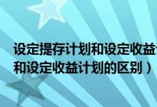 设定提存计划和设定收益计划的区别是什么（设定提存计划和设定收益计划的区别）