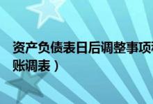 资产负债表日后调整事项科目（资产负债表日后调整事项调账调表）