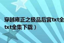 穿越雍正之极品后宫txt全集下载奇书（穿越雍正之极品后宫txt全集下载）