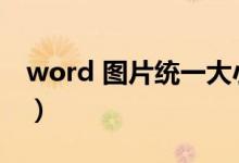 word 图片统一大小（word中图片统一大小）