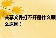 共享文件打不开是什么原因怎么解决（共享文件打不开是什么原因）