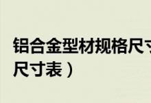 铝合金型材规格尺寸表图片（铝合金型材规格尺寸表）