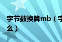 字节数换算mb（字节换算成mb可以除1000么）