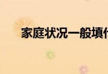 家庭状况一般填什么简短（家庭状况）
