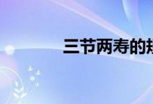三节两寿的规矩（三节两寿）