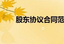 股东协议合同范本（股东协议合同）