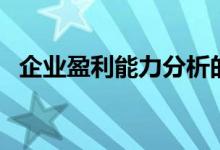 企业盈利能力分析的意义（企业盈利能力）