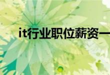 it行业职位薪资一览表（it是什么职业）