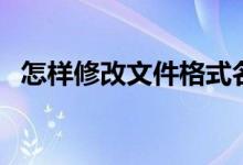 怎样修改文件格式名（怎样修改文件格式）