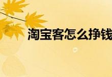 淘宝客怎么挣钱（淘宝客怎么赚钱）