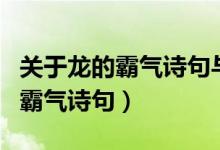关于龙的霸气诗句与龙的句子励志（关于龙的霸气诗句）