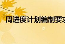 周进度计划编制要求（周进度计划表模板）