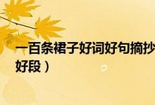 一百条裙子好词好句摘抄感想共4章（一百条裙子好词好句好段）
