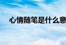 心情随笔是什么意思（随笔是什么意思）