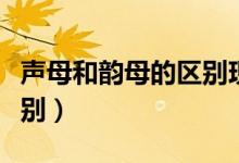 声母和韵母的区别现代汉语（声母和韵母的区别）