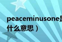 peaceminusone是什么（peaceminusone什么意思）