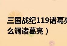 三国战纪119诸葛亮怎么调（三国战纪117怎么调诸葛亮）