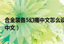 合金装备5幻痛中文怎么设置中文（合金装备5幻痛怎么设置中文）