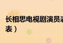 长相思电视剧演员表剧照（长相思电视剧演员表）