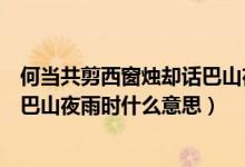 何当共剪西窗烛却话巴山夜雨时全诗（何当共剪西窗烛却话巴山夜雨时什么意思）