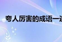 夸人厉害的成语一连串(夸人厉害的成语)
