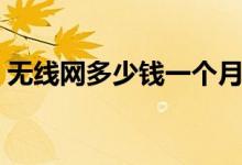 无线网多少钱一个月（无线网卡多少钱一年）