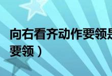 向右看齐动作要领是什么意思（向右看齐动作要领）