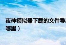 夜神模拟器下载的文件导出（夜神模拟器下载的文件在电脑哪里）