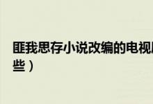 匪我思存小说改编的电视剧有哪些（小说改编的电视剧有哪些）