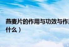 燕麦片的作用与功效与作用（燕麦片的功效与作用及禁忌是什么）