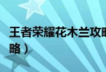王者荣耀花木兰攻略教学（王者荣耀花木兰攻略）