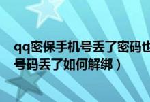qq密保手机号丢了密码也忘了怎么找回密码（qq密保手机号码丢了如何解绑）