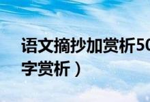 语文摘抄加赏析50字初中（语文摘抄加300字赏析）