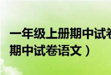 一年级上册期中试卷语文和数学（一年级上册期中试卷语文）