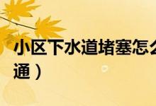 小区下水道堵塞怎么疏通（下水道堵塞怎么疏通）