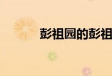 彭祖园的彭祖是谁（彭祖是谁）